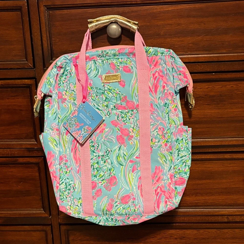 Lilly Pulitzer Pink and Blue Floral Cooler Bag - Picture 1 of 4